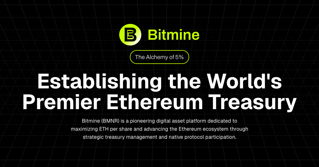 Bitmine Immersion Technologies Advances Ethereum Staking Strategy With MAVAN Launch and Growing Treasury