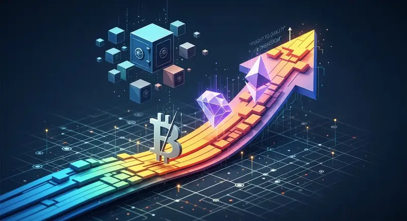 Financial chart showing increasing institutional capital inflows into Bitcoin and Ethereum products