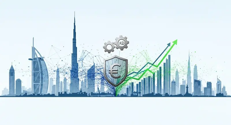 Digital representation of a crypto exchange securing regulatory compliance in Dubai, symbolizing institutional acceptance and financial stability