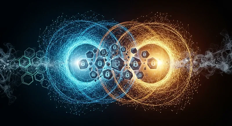 Sophisticated digital ledger technology and international cooperation visuals